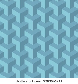 Seamless pattern. Abstract geometric pattern of blue color. Isometric pattern for a pint. Vector illustration