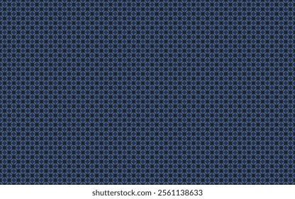 Seamless pattern with abstract geometric circle cut square and intersection in blue n dark blue on gray background. Vector illustration, for masculine shirt lady dress textile decoration wallpaper