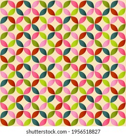 Seamless pattern with abstract geometric circles. Vector illustration.