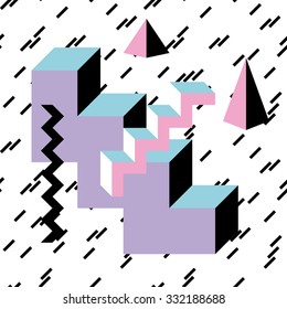 Seamless pattern with abstract geometric composition 