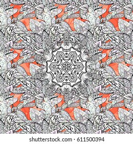 Seamless pattern. Abstract geometric floral seamless background. 