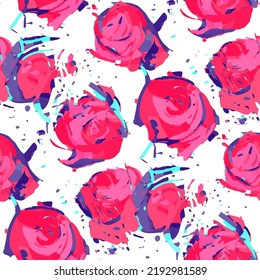 Patrón sin foco con flores geométricas abstractas. Rosas. Ilustración del vector