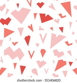 Seamless pattern with abstract geometric hearts 1