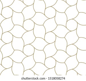 Seamless pattern with abstract geometric line texture, gold on white background. Light modern simple wallpaper, bright tile backdrop, monochrome graphic element.