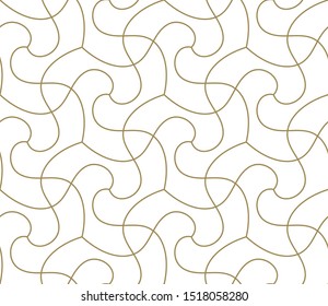 Seamless pattern with abstract geometric line texture, gold on white background. Light modern simple wallpaper, bright tile backdrop, monochrome graphic element.