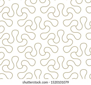 Seamless pattern with abstract geometric line texture, gold on white background. Light modern simple wallpaper, bright tile backdrop, monochrome graphic element.