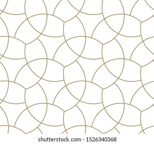Seamless pattern with abstract geometric line texture, gold on white background. Light modern simple wallpaper, bright tile backdrop, monochrome graphic element.