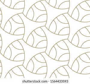 Seamless pattern with abstract geometric line texture, gold on white background. Light modern simple wallpaper, bright tile backdrop, monochrome graphic element.