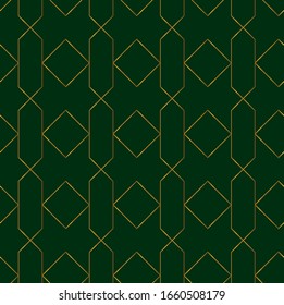Seamless pattern with abstract geometric line texture, gold on a dark background. Seamless geometric pattern. Light modern simple wallpaper, bright tile backdrop, monochrome graphic element