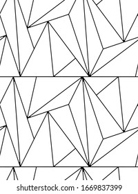 Seamless pattern with abstract geometric line texture, black on white background. Seamless geometric pattern. Light modern simple wallpaper, bright tile backdrop, monochrome graphic element