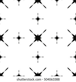 Seamless pattern. Abstract geometric monochrome background. Vector art.