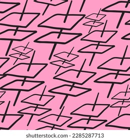 seamless pattern abstract geometric objects in doodle style.simple geometric shapes.abstract graphic in descriptive geometry style.