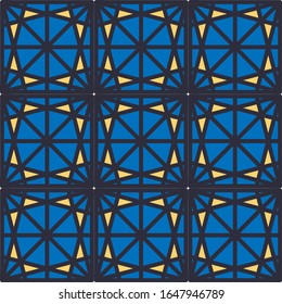Seamless Pattern Abstract Geometric Ornament In Vintage Eastern Style Vector Illustration