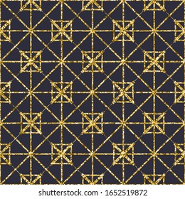 Abstrakte, nahtlose Muster geometrische Ornamente in Vintage-Vektorillustration im östlichen Stil