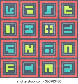 seamless pattern with abstract, geometric ornament over old paper texture. vector vintage background design