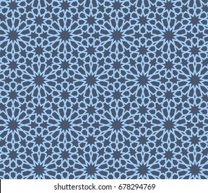 Seamless Pattern Abstract Geometric Ornament In Vintage Eastern Style Vector Illustration