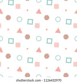 Seamless Pattern of Abstract Geometric Shape Design on White Background