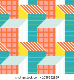 Seamless pattern with abstract geometric shapes