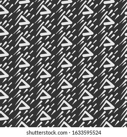 Seamless pattern with abstract geometric shapes. Black and white.
