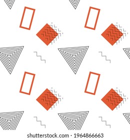 A seamless pattern of abstract geometric shapes. on a white background. Vector illustration