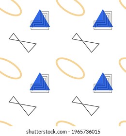 A seamless pattern of abstract geometric shapes. on a white background. Vector illustration