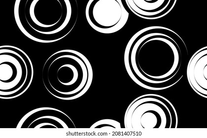 seamless pattern with abstract geometric, shapes. abstract, modern circles isolated on black background. Composition for print, design, web design, postcard. vector art illustration
