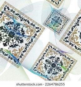 seamless pattern with abstract geometric shapes 