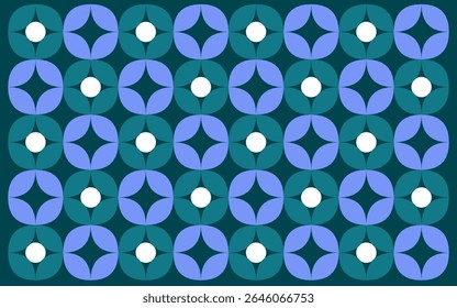 padrão perfeito com formas geométricas abstratas. Fundo floral batik indonésio em estilo étnico com um padrão perfeito em roxo e azul, perfeito para o design têxtil e tecido. Fundo floral