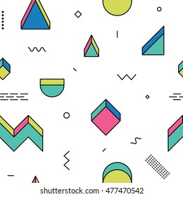 Seamless pattern with abstract geometric shapes