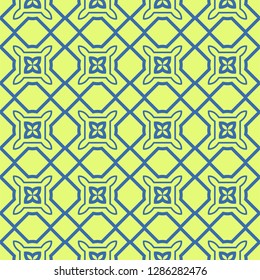Seamless Pattern With Abstract Geometric Style. Repeating Sample Figure And Line. Vector illustration. Blue, light green color.