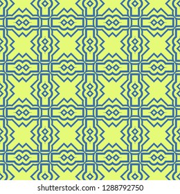 Seamless Pattern With Abstract Geometric Style. Repeating Sample Figure And Line. Vector illustration. Blue, light green color.