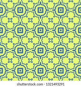 Seamless Pattern With Abstract Geometric Style. Repeating Sample Figure And Line. Vector illustration. Blue, light green color.