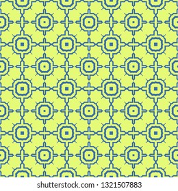 Seamless Pattern With Abstract Geometric Style. Repeating Sample Figure And Line. Vector illustration. Blue, light green color.