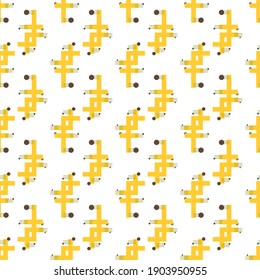 Seamless pattern of abstract geometric style elemnts. Decorative background. Colorful texture design.