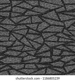 Seamless pattern with abstract geometric tiles ornament of triangles and polygons. Flat monochrome modern vector background.