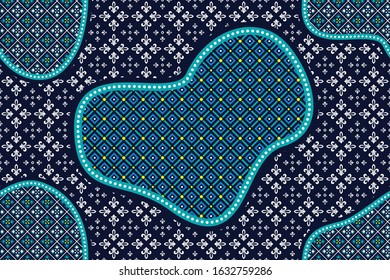 Seamless pattern with abstract geometric, traditional style, vintage decoration illustration, Indonesian batik motif