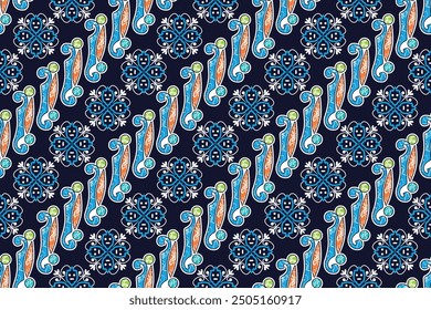 Seamless pattern with abstract geometric, traditional style, vintage decoration art