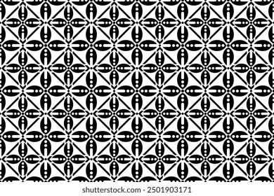 Seamless pattern with abstract geometric vector, Indonesian Batik Motif