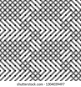 Seamless pattern. Abstract geometrical background. Modern texture with small rhombuses, strips, corner shapes. Vector element of graphical design