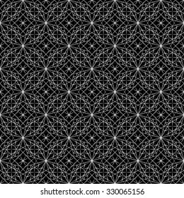 Seamless pattern. Abstract geometrical background. Original linear texture with repeating thin broken lines, polygons, difficult polygonal shapes. Vector element of graphical design