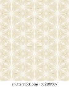 Seamless pattern. Abstract geometrical background. Modern stylish texture. Regularly repeating simple elegant ornament with hexagons and triangles. Vector element of graphical design