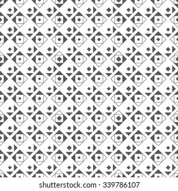 Seamless pattern. Abstract geometrical background. Stylish simple texture with chaotically repeating triangles, rhombuses. Vector element of graphical design