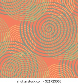 Seamless pattern with abstract geometrical elements. Seamless colorful spirals. Stylish texture for different design uses.