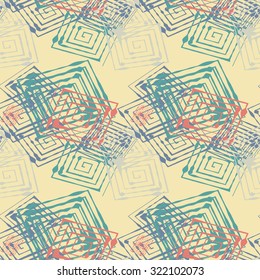 Seamless pattern with abstract geometrical elements. Seamless colorful spirals. Stylish texture for different design uses.