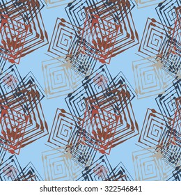 Seamless pattern with abstract geometrical elements. Seamless colorful spirals. Stylish texture for different design uses.