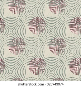 Seamless pattern with abstract geometrical elements. Seamless colorful spirals. Stylish texture for different design uses.