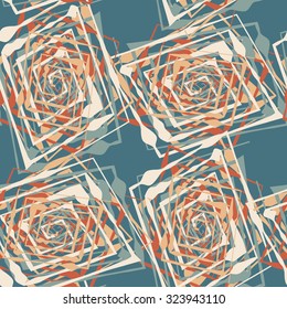 Seamless pattern with abstract geometrical elements. Seamless colorful spirals. Stylish texture for different design uses.