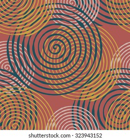 Seamless pattern with abstract geometrical elements. Seamless colorful spirals. Stylish texture for different design uses.
