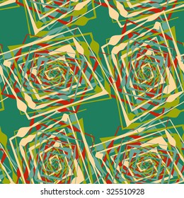 Seamless pattern with abstract geometrical elements. Seamless colorful spirals. Stylish texture for different design uses.