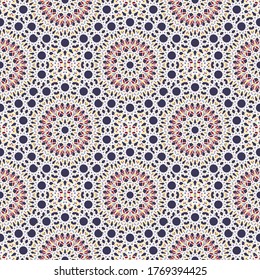 Seamless pattern with abstract geometrical elements.Vector Asian Geometric Pattern. Muslim, indian.